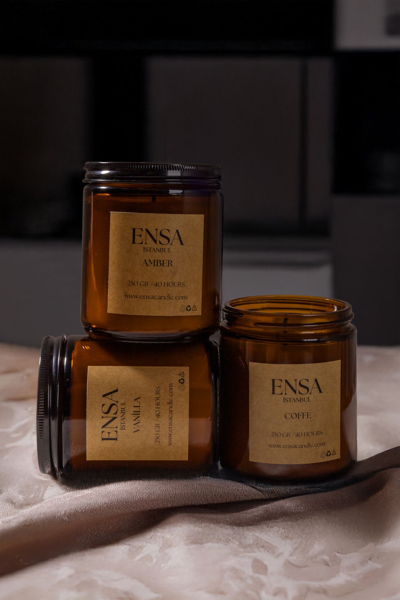 Ensa Kavanoz Vanilya Kokulu Mum 250 ml.